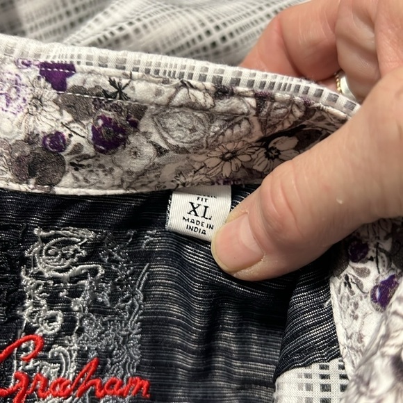 Men's Robert Graham Long Sleeve Button Down Dress Shirt Size XL - Picture 7 of 9